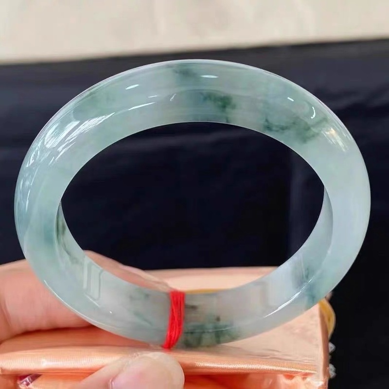Bracelets - Jadeit z Birmy z niebieskimi wzorami