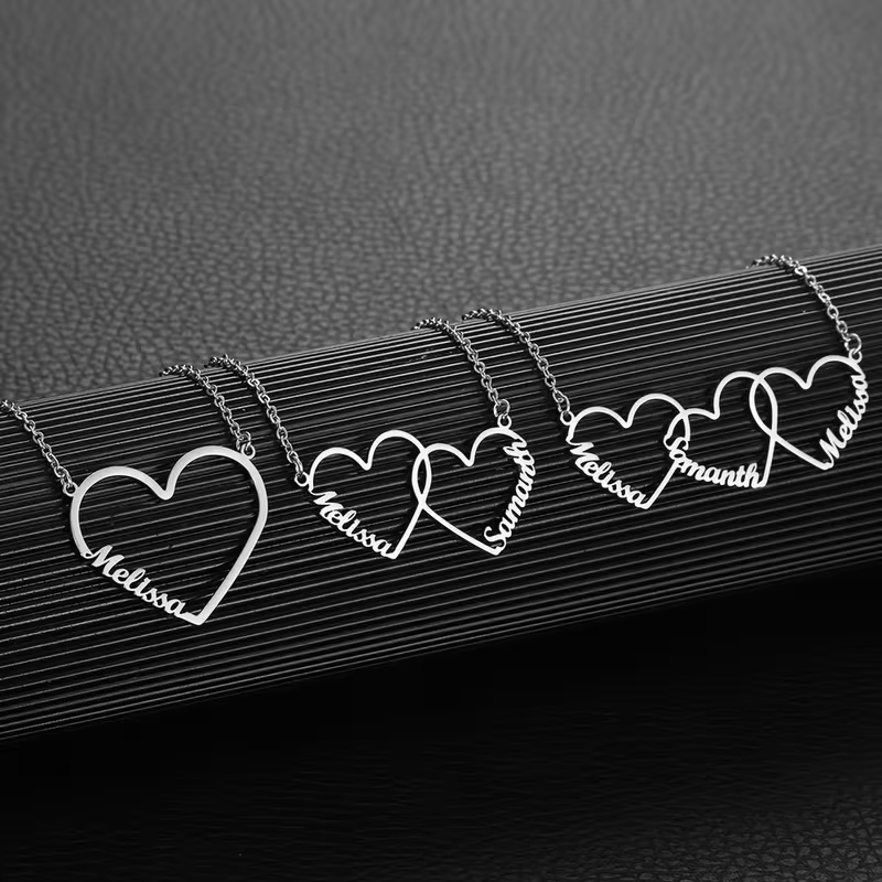Custom Name Necklace Stainless Steel - Personalizowany naszyjnik z imieniem w kształcie