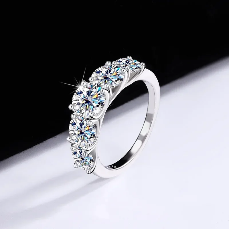 Moissanite Engagement Ring 1 Carat - Luksusowa obrączka ślubna z 18-karatowego białego