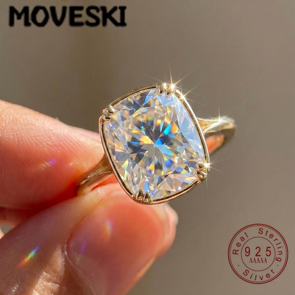 Moissanite Engagement Ring 1 Carat - Pierścionek ze srebra próby S925 z