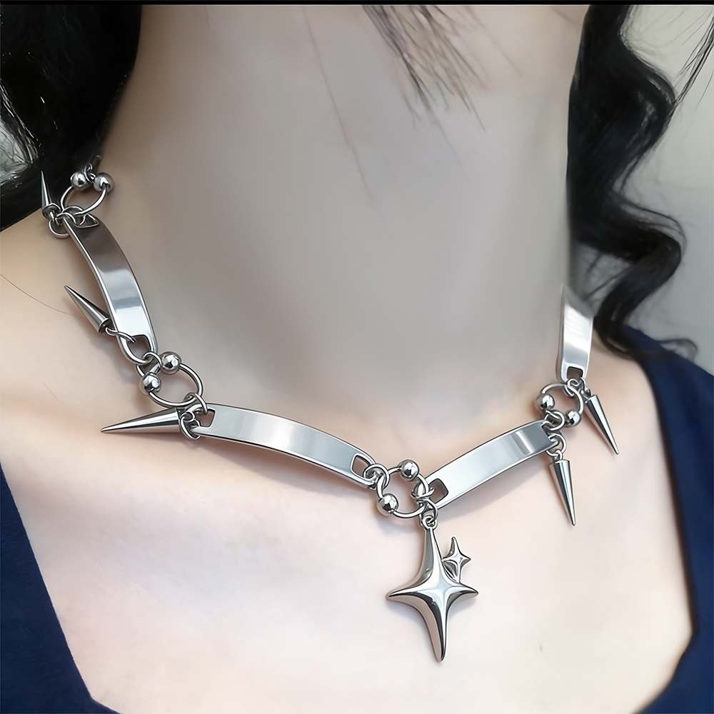 Goth Punk Spike Choker - Naszyjnik choker Y2K z nitami w