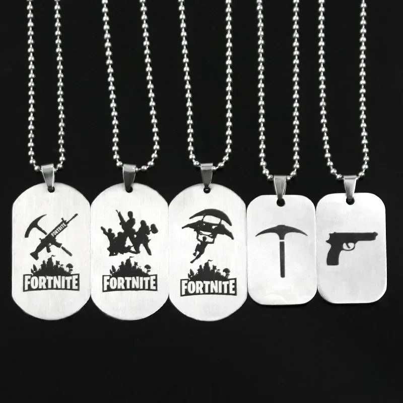 Anime Pendant Necklace - Naszyjnik Fortnite Anime ze stali nierdzewnej,