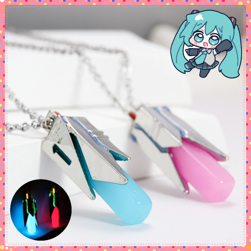 Anime Pendant Necklace - Naszyjnik Anime Miku, Fluorescencyjna Biżuteria z