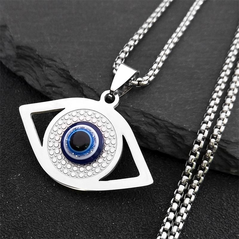Necklaces - Islamski Naszyjnik Hamsa z Niebieskim Okiem
