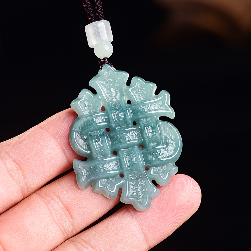 Necklaces - Naturalny biżuteryjny wisiorek z jadeitu birmańskiego