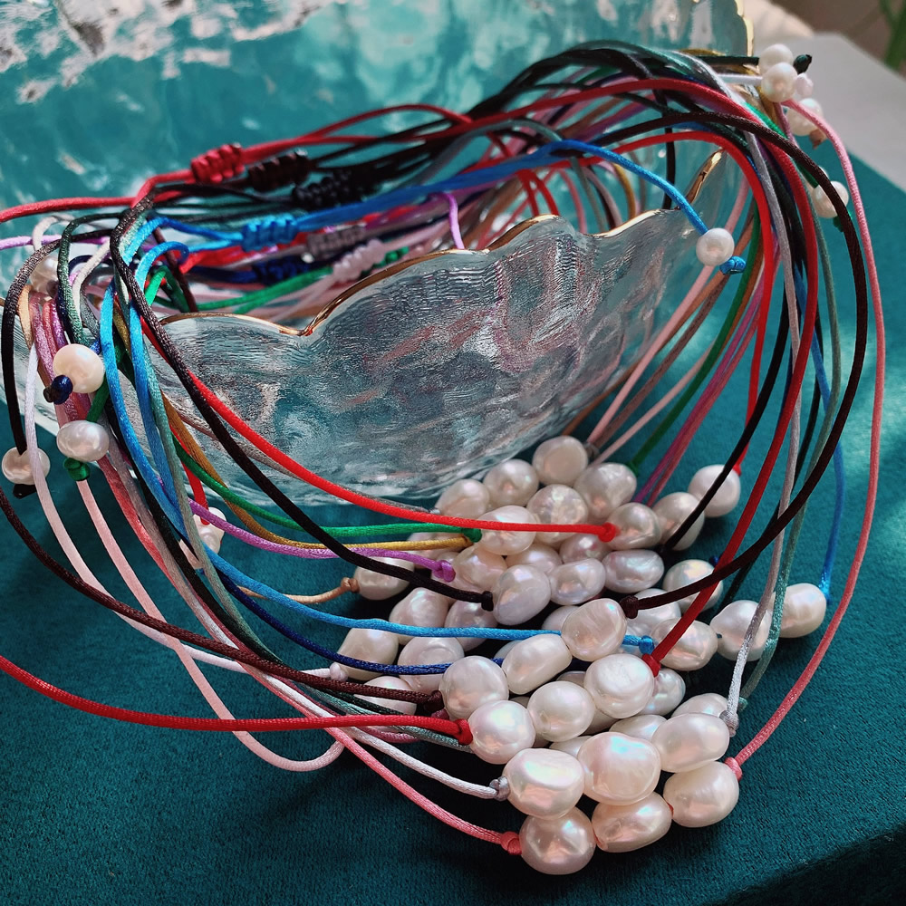 Pearl Choker Necklace Vintage - 9-10mm barokowy naszyjnik z pereł damski