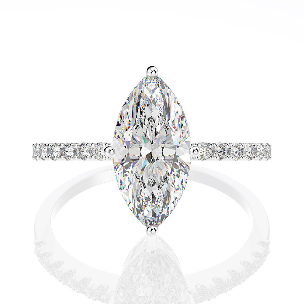 Moissanite Engagement Ring 1 Carat - Luksusowe prawdziwe 1-karatowe obrączki ślubne D