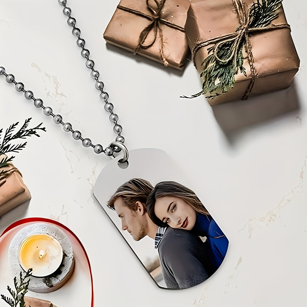 Custom Name Necklace Stainless Steel - Personalizowany męski naszyjnik z zawieszką, dwustronny