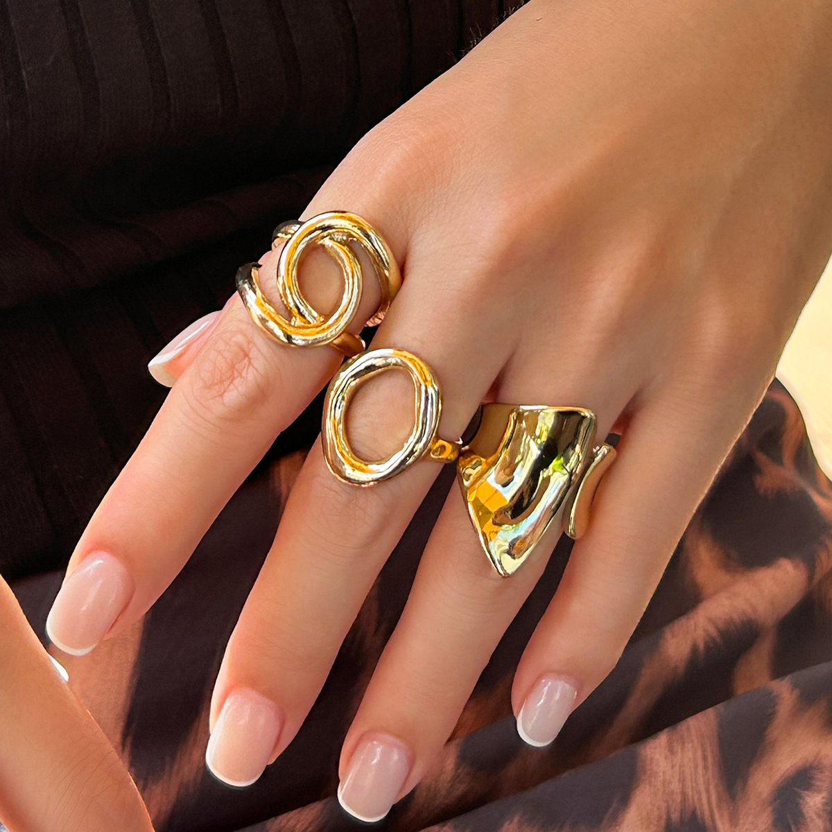 DIEZI 3pcs/set New Punk Fashio – Vintage Punk Knuckle Rings Set recenzja i cena