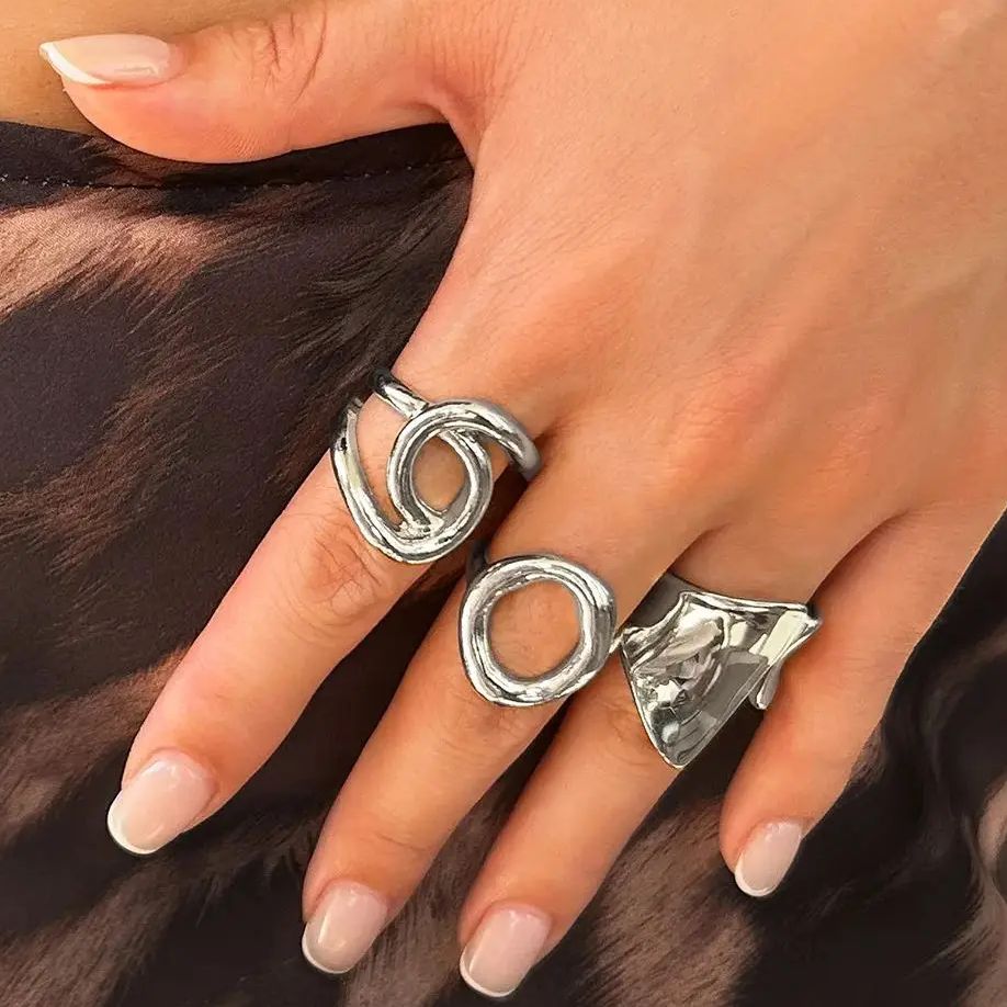 DIEZI 3pcs/set New Punk Fashio – Vintage Punk Knuckle Rings Set recenzja i cena