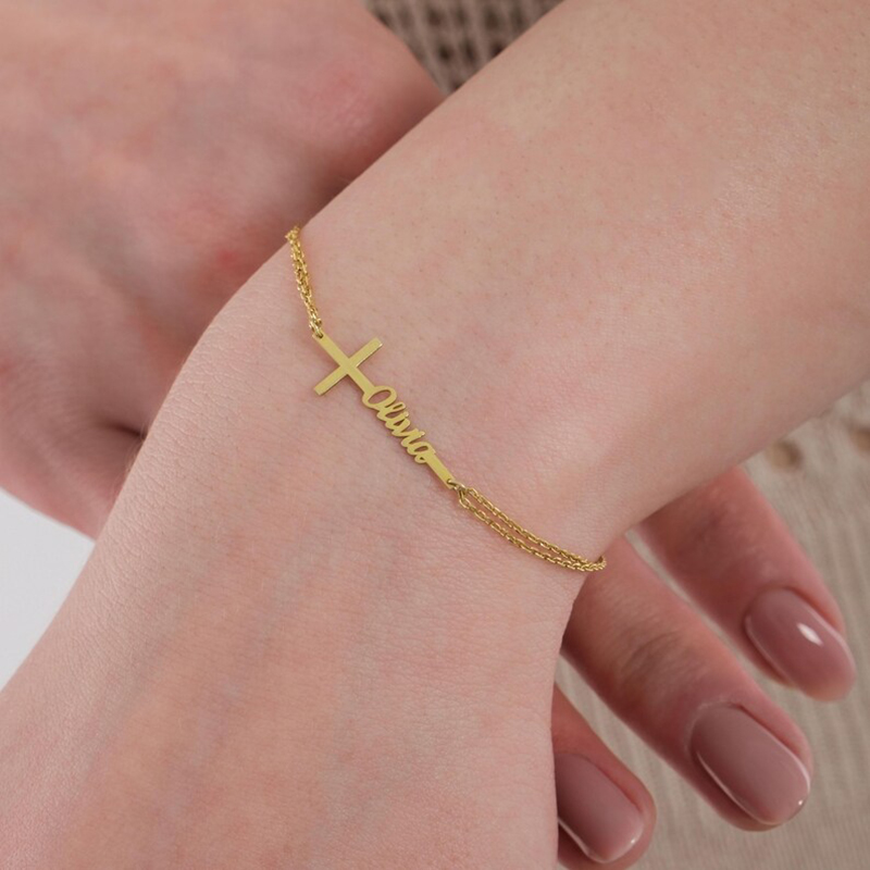 Personalizowana bransoletka z  – Cross Pendant Necklace Gold recenzja i cena