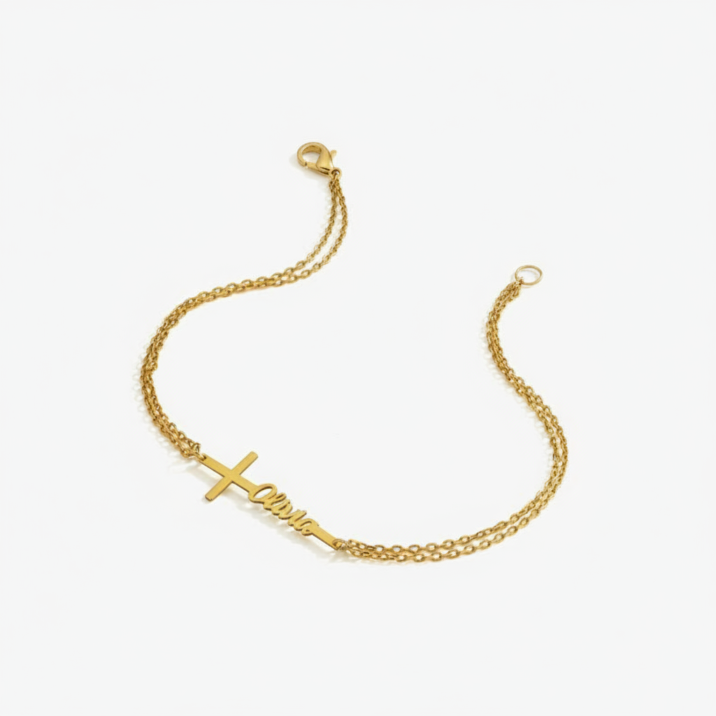 Personalizowana bransoletka z  – Cross Pendant Necklace Gold recenzja i cena