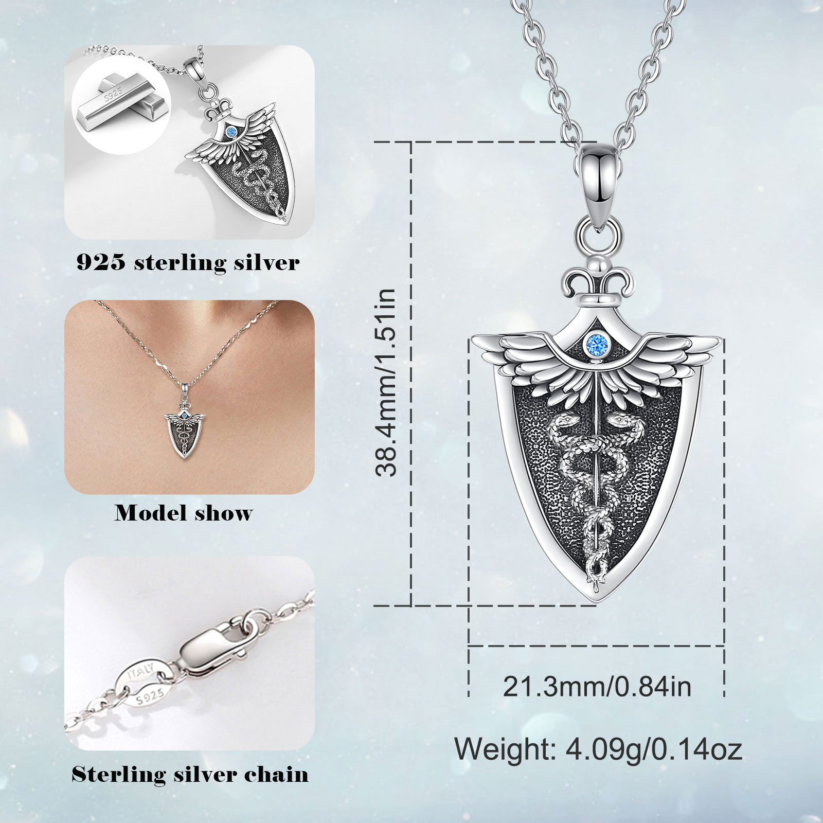 Eudora oryginalny 925 srebro n – 925 Sterling Silver Chain Necklace Men recenzja i cena