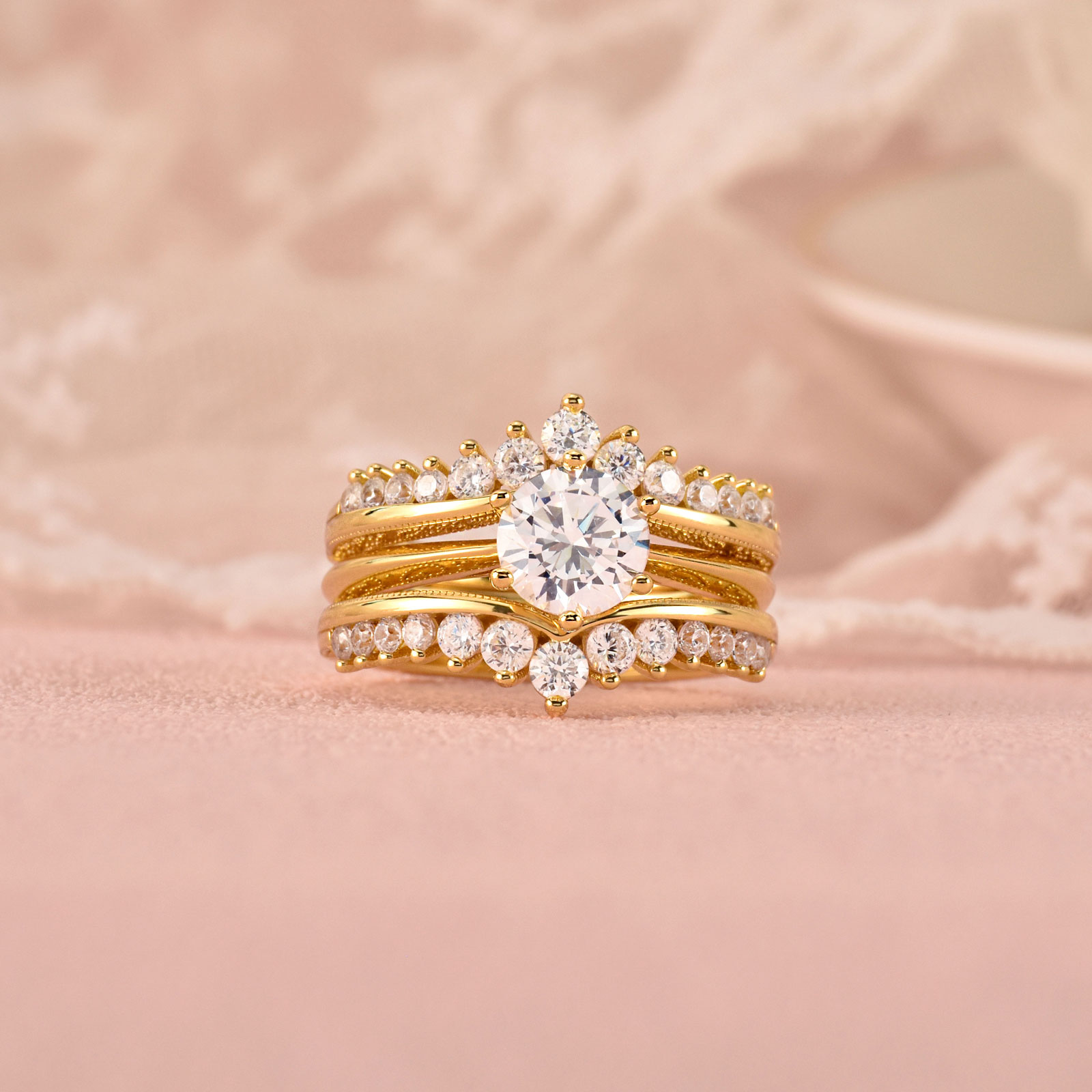 Zestaw pierścionków ślubnych N – Moissanite Engagement Ring 1 Carat recenzja i cena