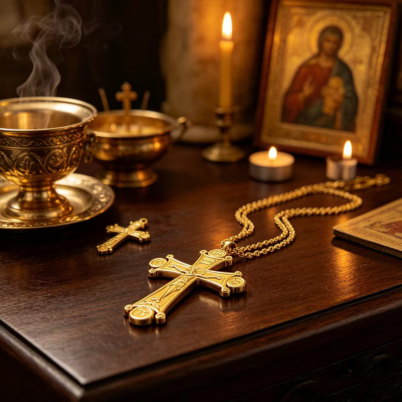 Wysokiej jakości prawosławny k – Cross Pendant Necklace Gold recenzja i cena
