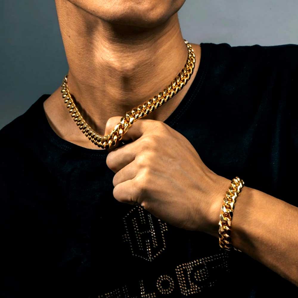 Pozłacany męski ciężki łańcusz – Cuban Link Chain 12Mm recenzja i cena
