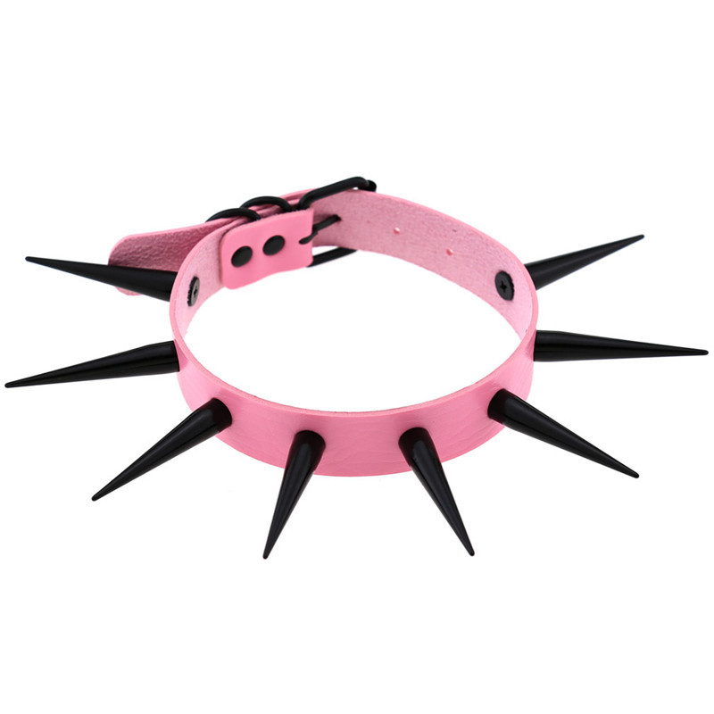 Czerwony naszyjnik z długim ko – Goth Punk Spike Choker recenzja i cena