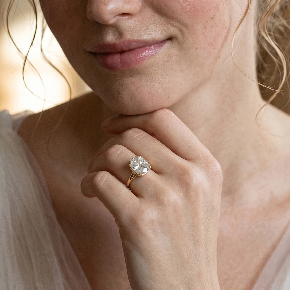 Pierścionek ze srebra próby S9 – Moissanite Engagement Ring 1 Carat recenzja i cena