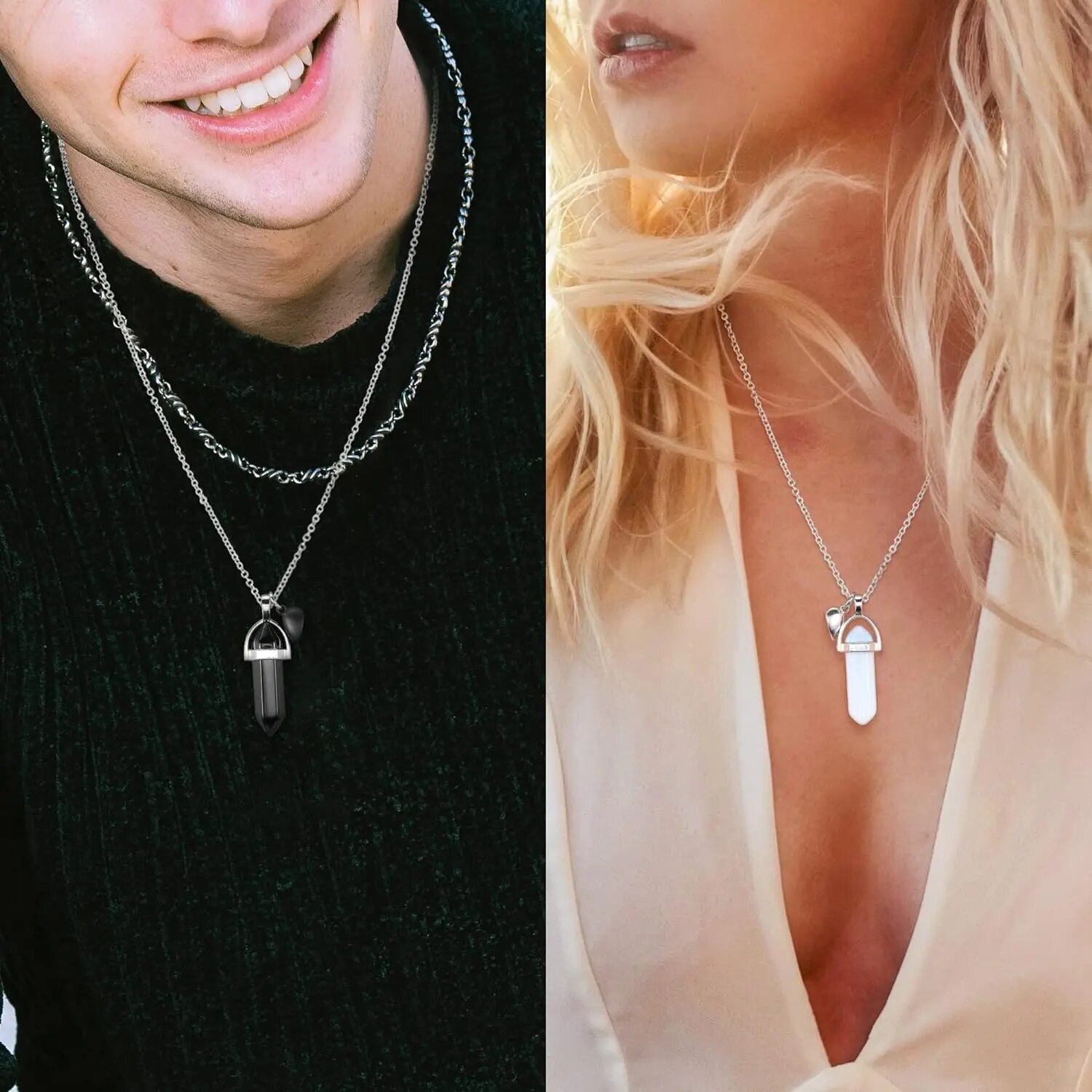 Kryształowe naszyjniki przyjaź – Magnetic Couple Matching Necklaces recenzja i cena