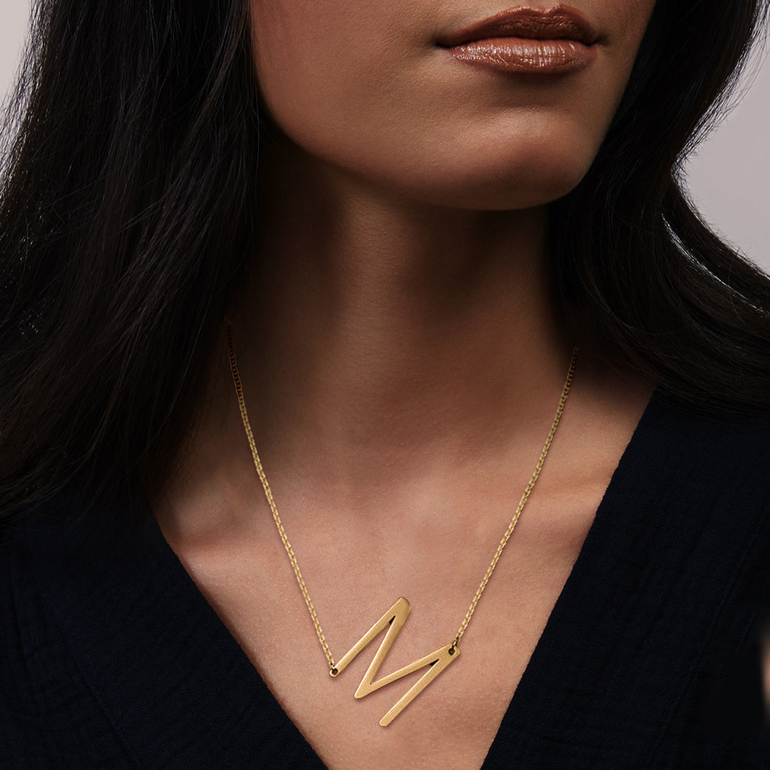 Oświadczenie naszyjnik z inicj – Initial Letter Necklace 18K Gold recenzja i cena