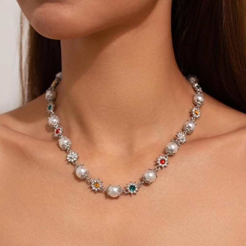 Naszyjnik choker z perłami w s – Pearl Choker Necklace Vintage recenzja i cena