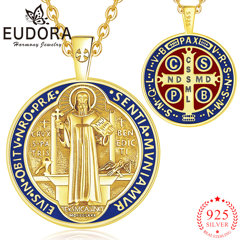 Eudora 925 Sterling Silver Sai – Cross Pendant Necklace Gold recenzja i cena