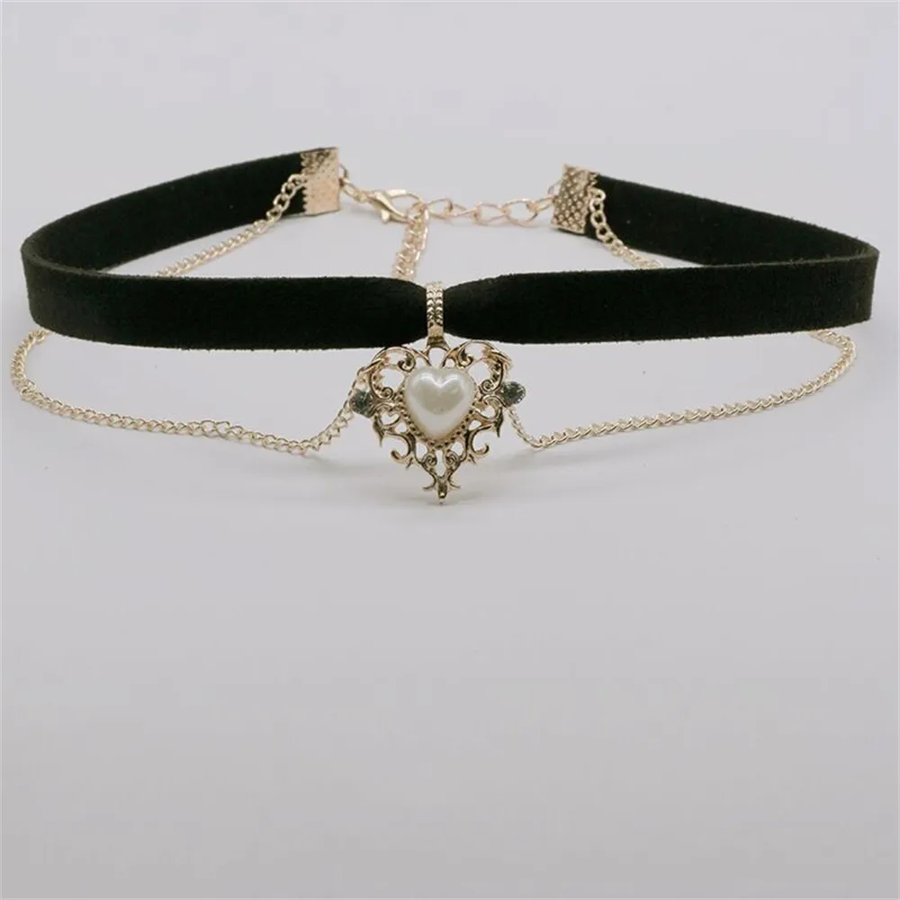 Vintage aksamitny łańcuszek Ch – Pearl Choker Necklace Vintage recenzja i cena
