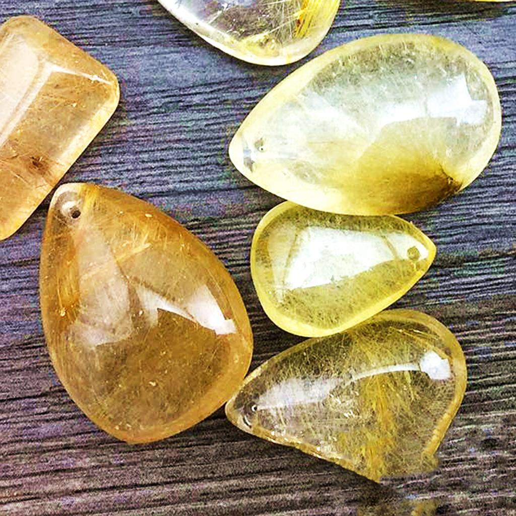 Złoty Rutilowany Kwarc Kryszta – Crystal Pendant Necklace Natural Stone recenzja i cena