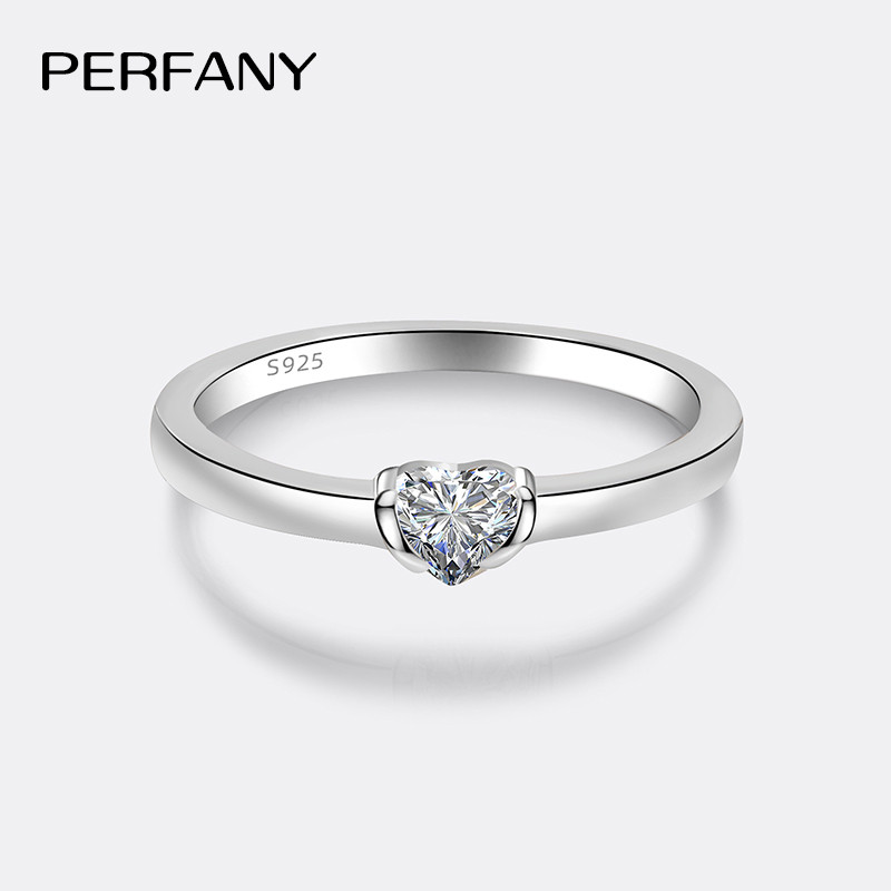 PERFANY 0.3CT Heart Cut Moissa – Moissanite Engagement Ring 1 Carat recenzja i cena