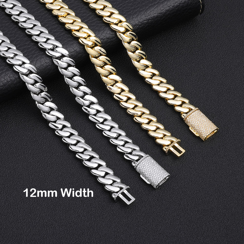 ESKEEM 12mm pozłacana 14K złot – Cuban Link Chain 12Mm recenzja i cena