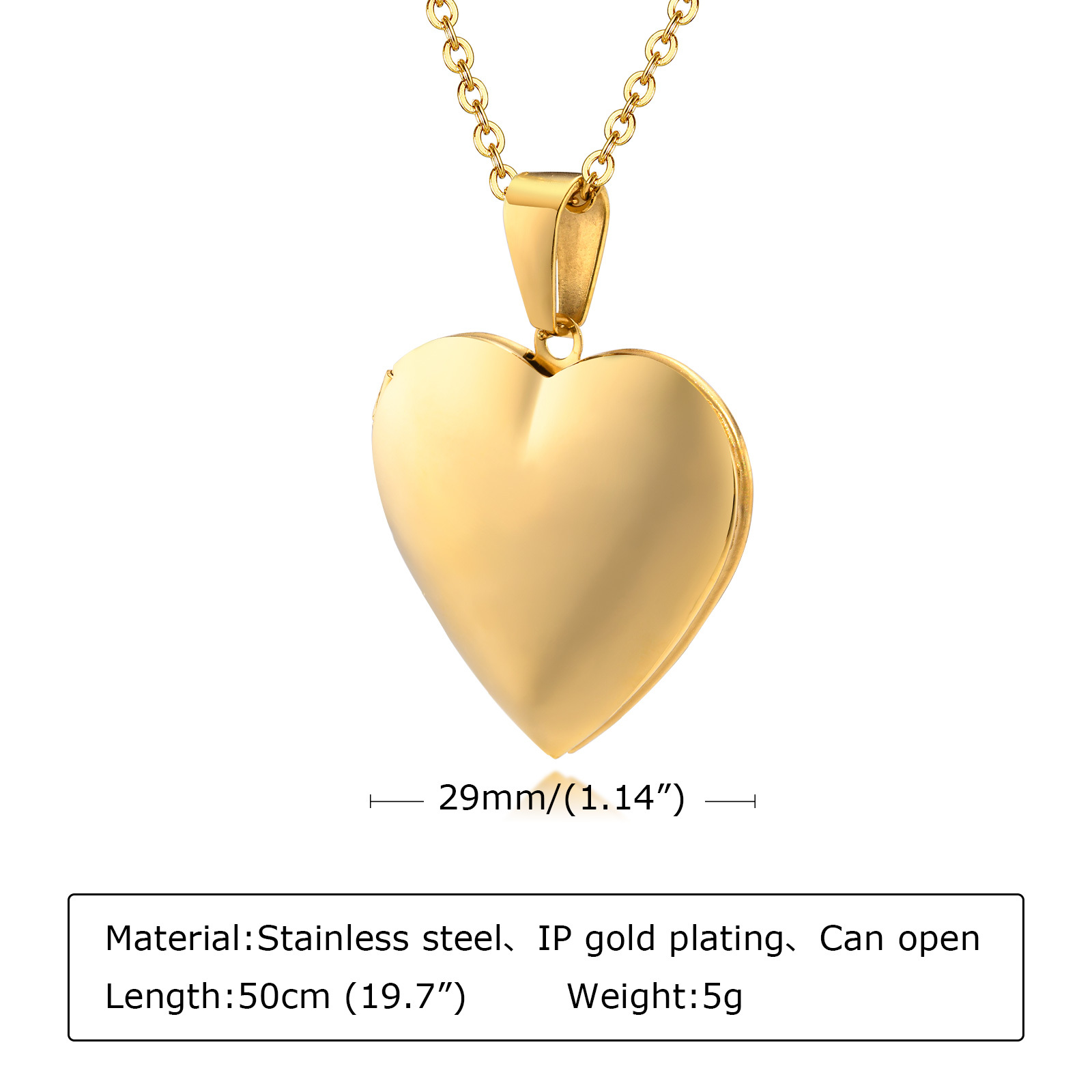 Biżuteria ze stali nierdzewnej – Heart Locket Necklace Photo recenzja i cena