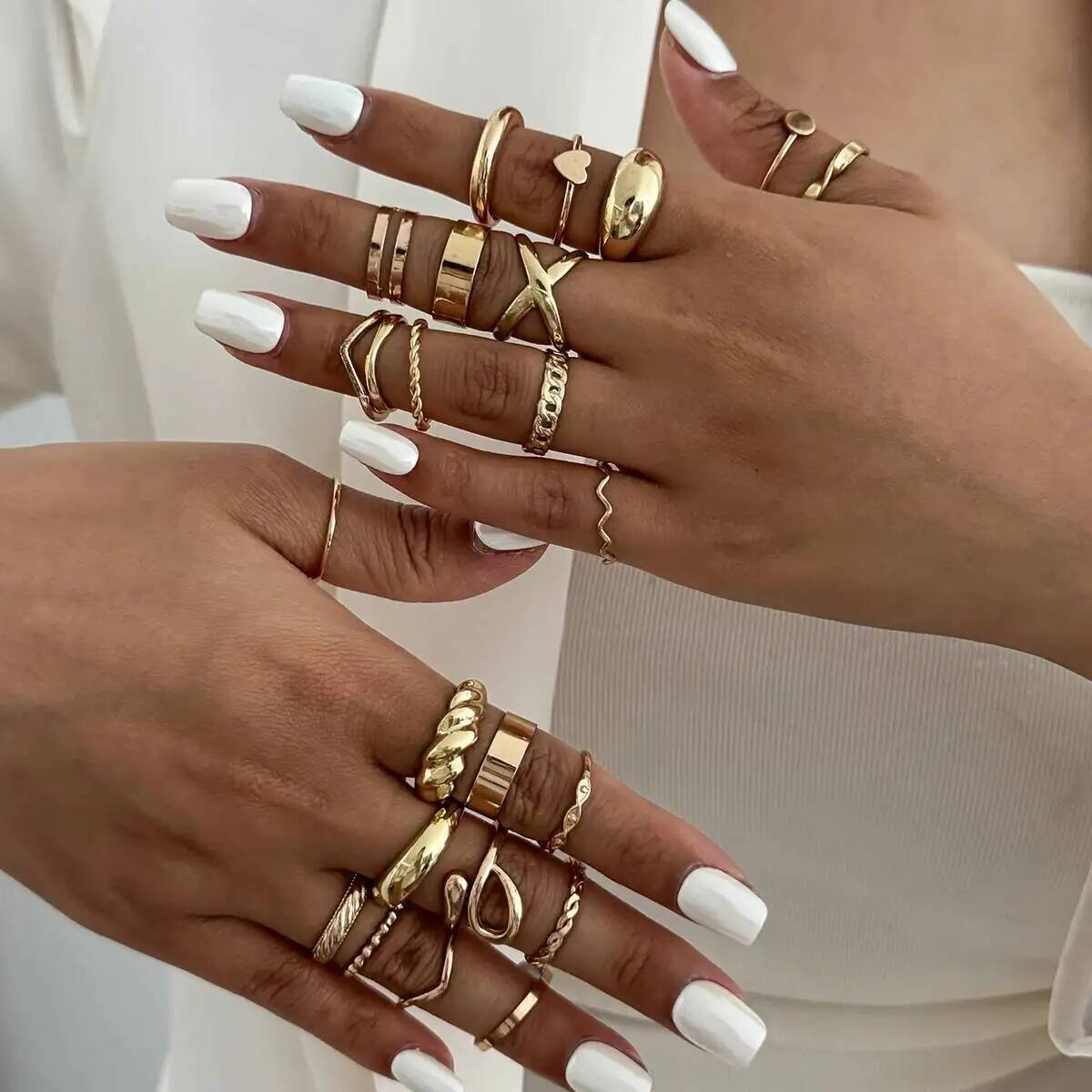 KunJoe 24 szt./zestaw Modne, n – Vintage Punk Knuckle Rings Set recenzja i cena