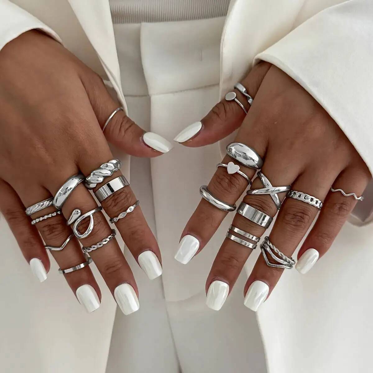 KunJoe 24 szt./zestaw Modne, n – Vintage Punk Knuckle Rings Set recenzja i cena