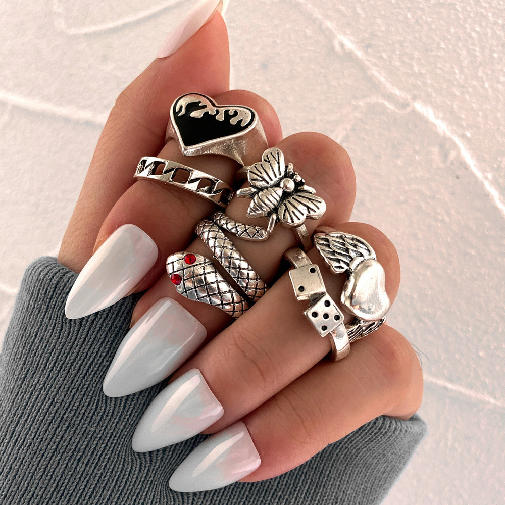 Zestaw 6 szt. vintage punkowyc – Vintage Punk Knuckle Rings Set recenzja i cena