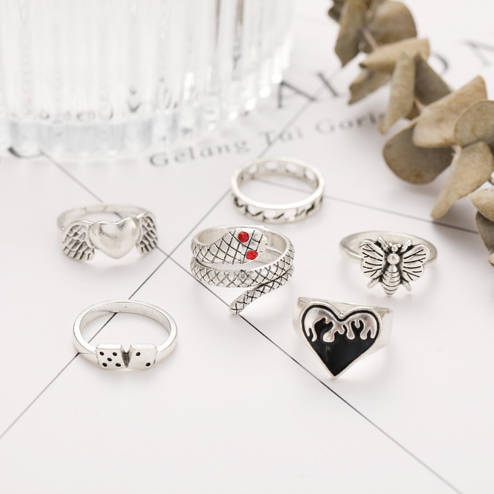 Zestaw 6 szt. vintage punkowyc – Vintage Punk Knuckle Rings Set recenzja i cena