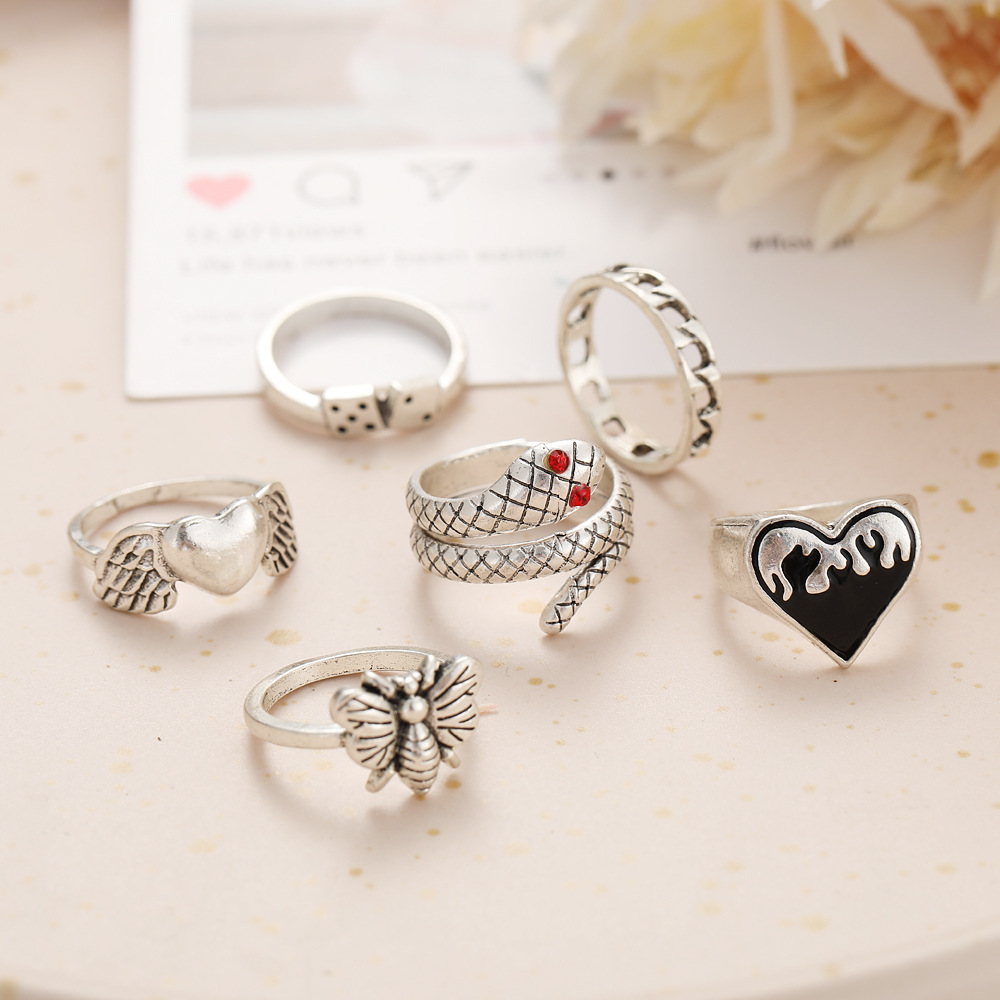 Zestaw 6 szt. vintage punkowyc – Vintage Punk Knuckle Rings Set recenzja i cena