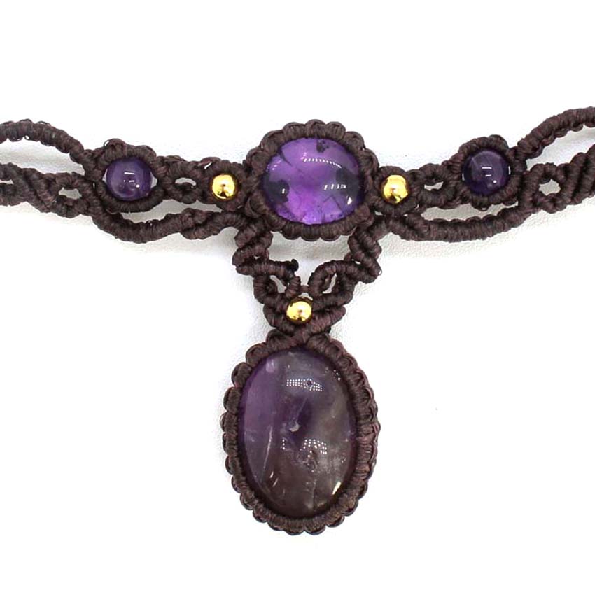 Kryształowy pleciony makrama k – Crystal Pendant Necklace Natural Stone recenzja i cena