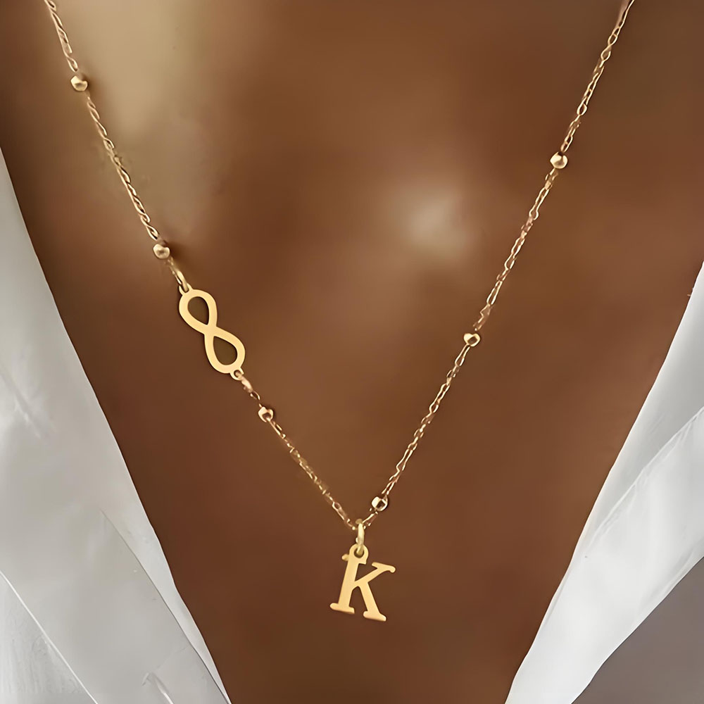 Naszyjnik z koralikami z liter – Initial Letter Necklace 18K Gold recenzja i cena