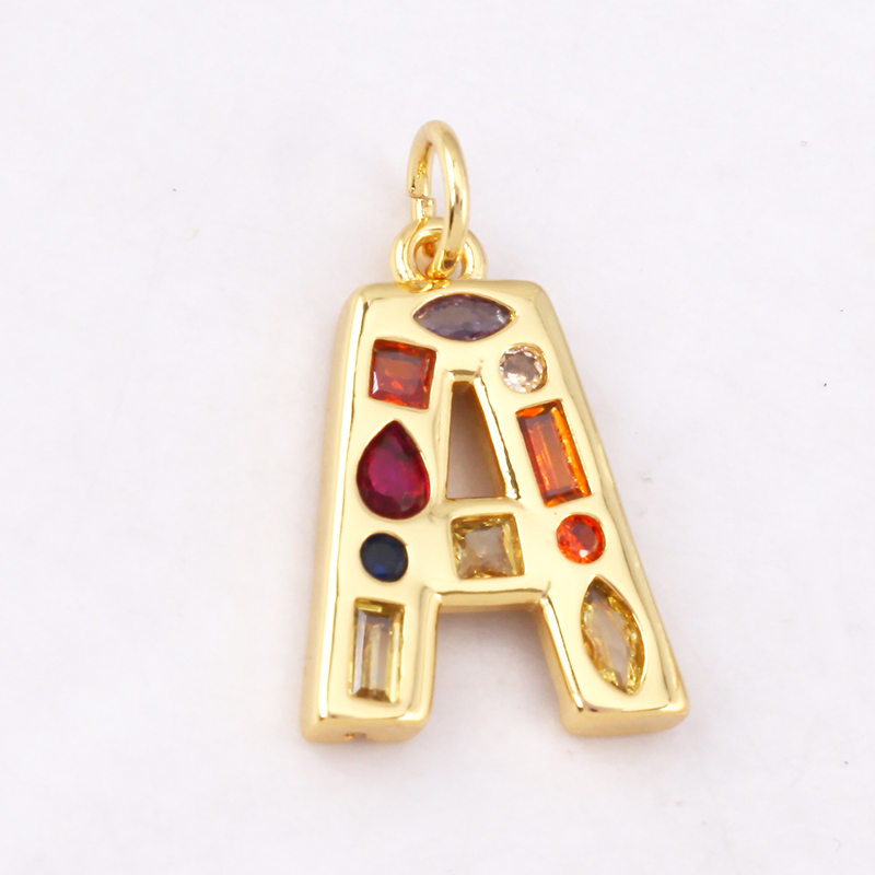 Modny, kolorowy wisiorek z cyr – Initial Letter Necklace 18K Gold recenzja i cena