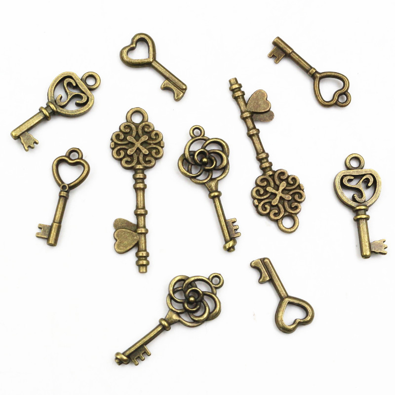 40 sztuk klucz Charms zawieszk – Heart Locket Necklace Photo recenzja i cena