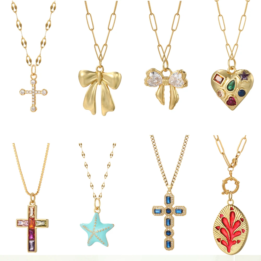 Śliczny naszyjnik z muszli mor – Cross Pendant Necklace Gold recenzja i cena