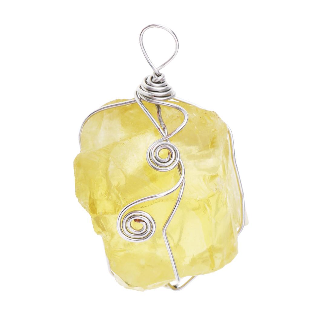 Wisiorek z cytrynem, naturalny – Crystal Pendant Necklace Natural Stone recenzja i cena