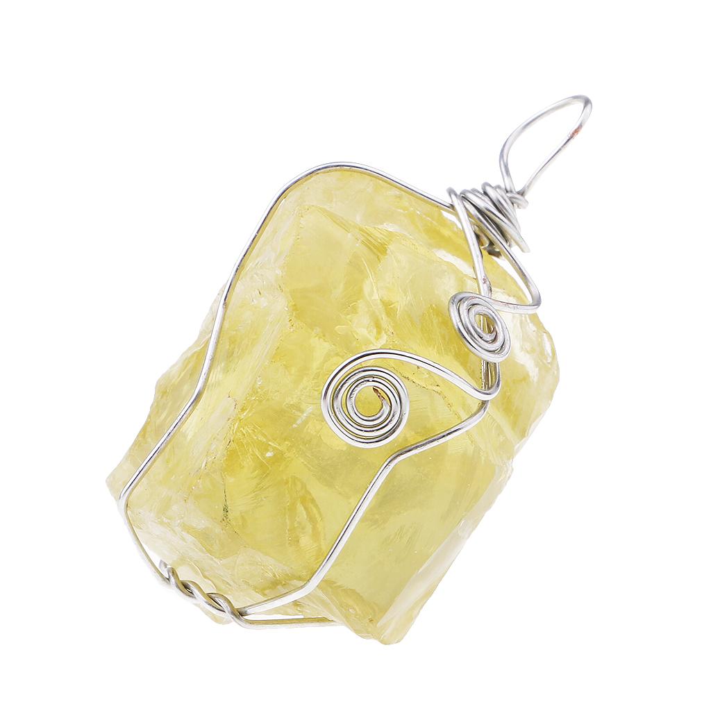 Wisiorek z cytrynem, naturalny – Crystal Pendant Necklace Natural Stone recenzja i cena