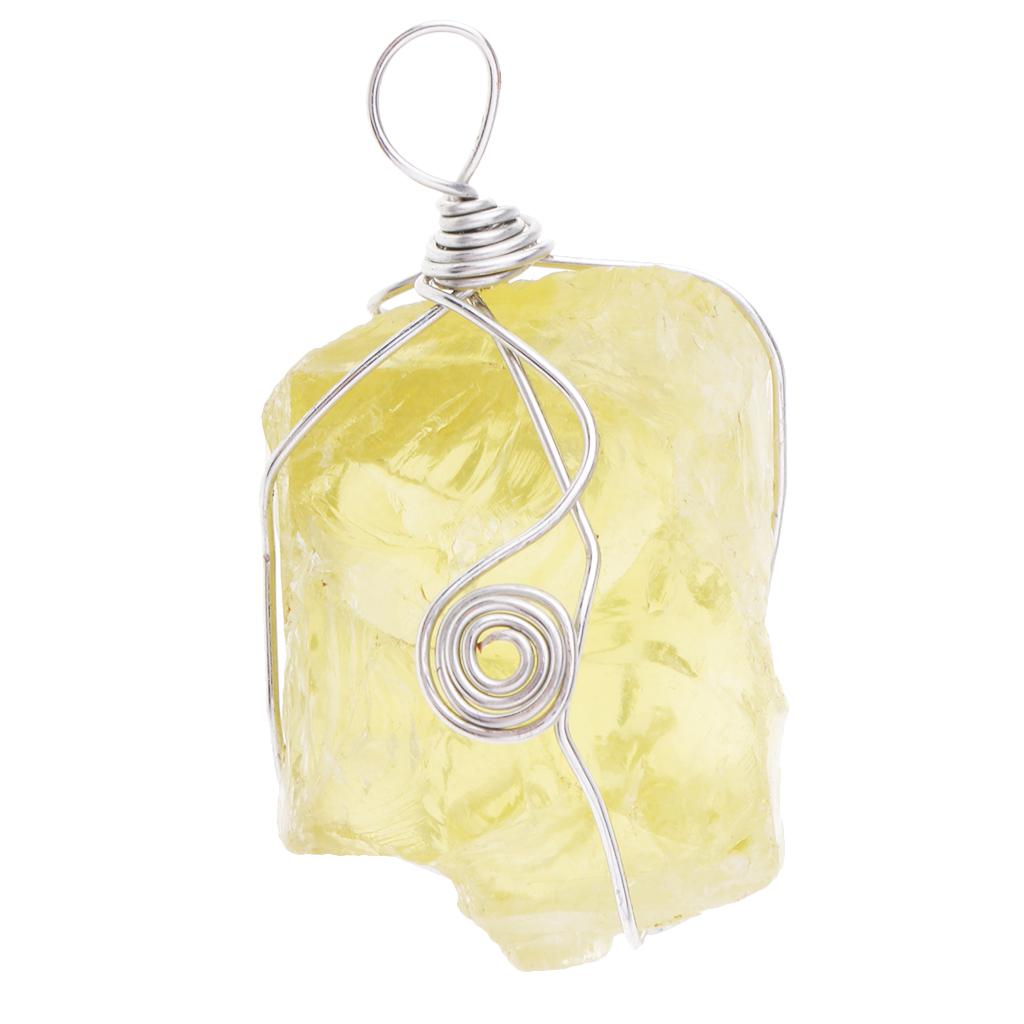 Wisiorek z cytrynem, naturalny – Crystal Pendant Necklace Natural Stone recenzja i cena