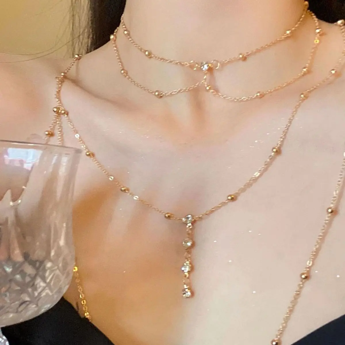 Seksowny estetyczny wielowarst – Layered Pendant Necklace Aesthetic recenzja i cena