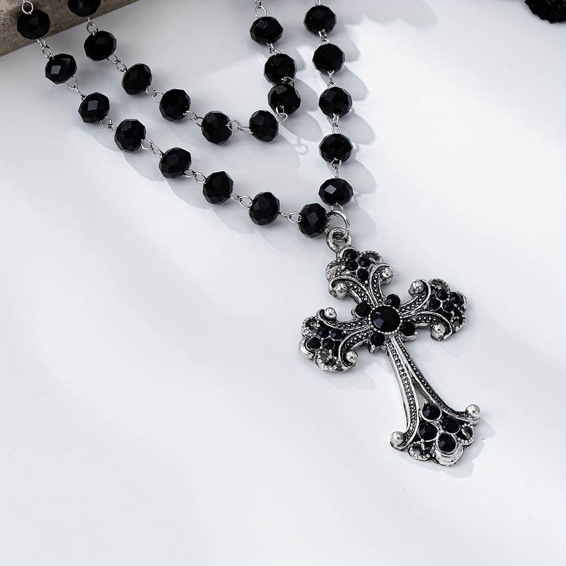 Naszyjnik krzyżowy w stylu Y2K – Layered Pendant Necklace Aesthetic recenzja i cena