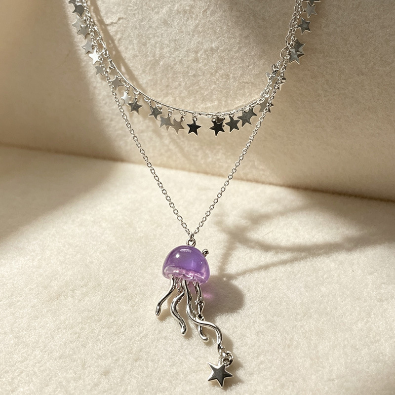 Uroczy Fioletowy Wisiorek Medu – Layered Pendant Necklace Aesthetic recenzja i cena