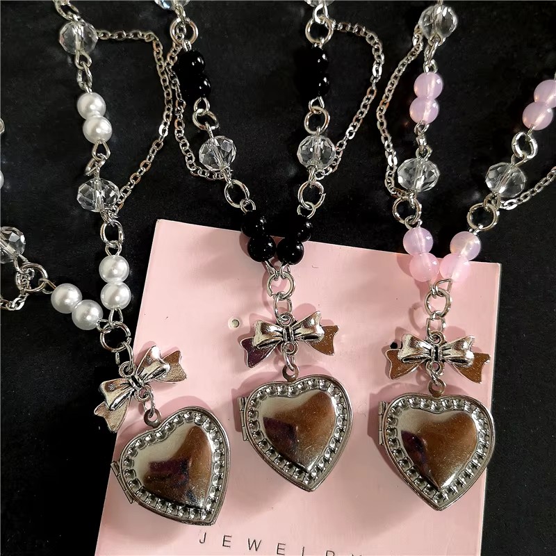 Goth Y2K Heart Locket Pendant  – Heart Locket Necklace Photo recenzja i cena