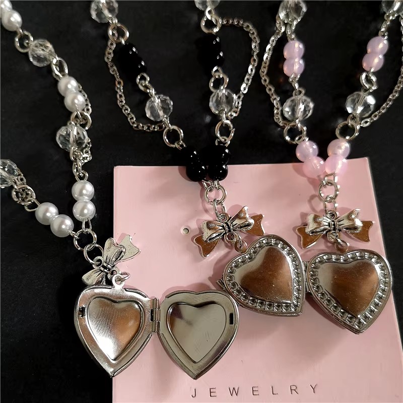 Goth Y2K Heart Locket Pendant  – Heart Locket Necklace Photo recenzja i cena