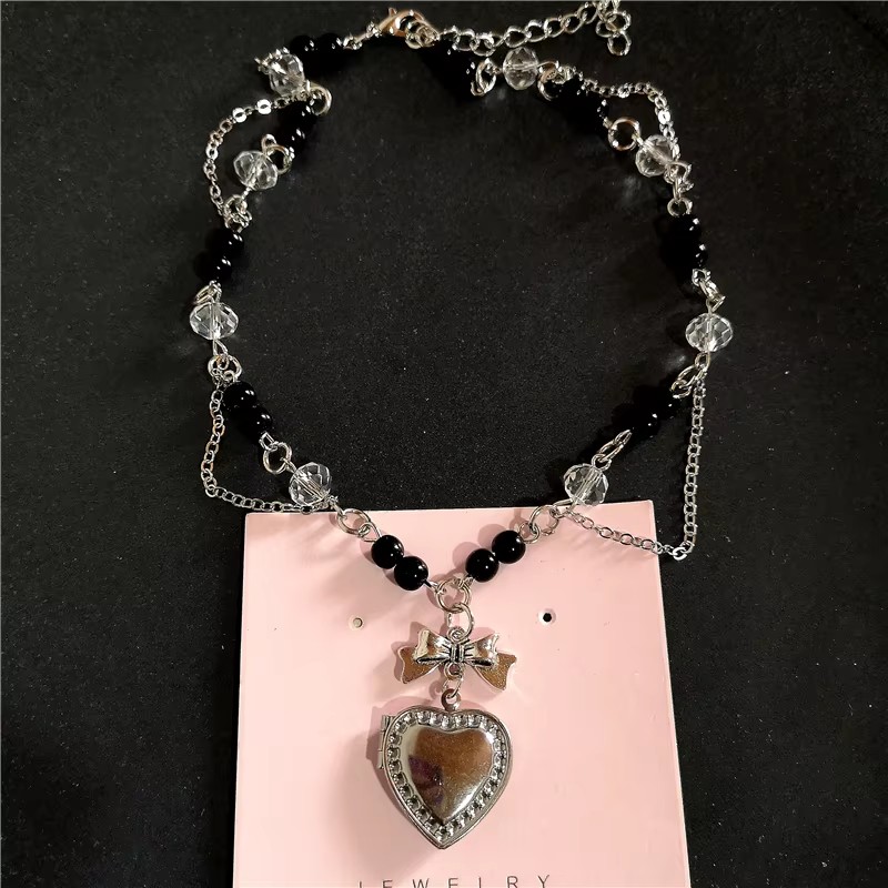 Goth Y2K Heart Locket Pendant  – Heart Locket Necklace Photo recenzja i cena